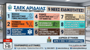 Η ΝΕΑ ΠΕΡΙΟΔΟΣ ΚΑΤΑΡΤΙΣΗΣ 2026-2027 ΞΕΚΙΝΑ – ΕΞΑΣΦΑΛΙΣΕ ΤΟ ΜΕΛΛΟΝ ΣΟΥ ΣΤΙΣ 9 ΝΕΕΣ ΕΙΔΙΚΟΤΗΤΕΣ ΤΗΣ ΣΑΕΚ ΑΡΙΔΑΙΑΣ