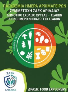 Για μια ακόμη χρονιά, η ΣΑΕΚ Αριδαίας εκπροσώπησε την Ελλάδα, στη Παγκόσμια Ημέρα Αρχιμαγείρων σε συνεργασία με το Δημοτικό και το Νηπιαγωγείο Χρύσας – Τσάκων